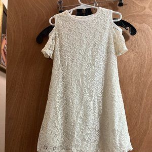 Girl's size 6 White Lace Flair Dress by Between